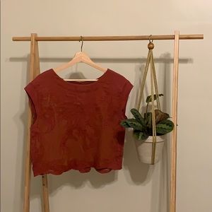 FP mesh embroidered cropped top